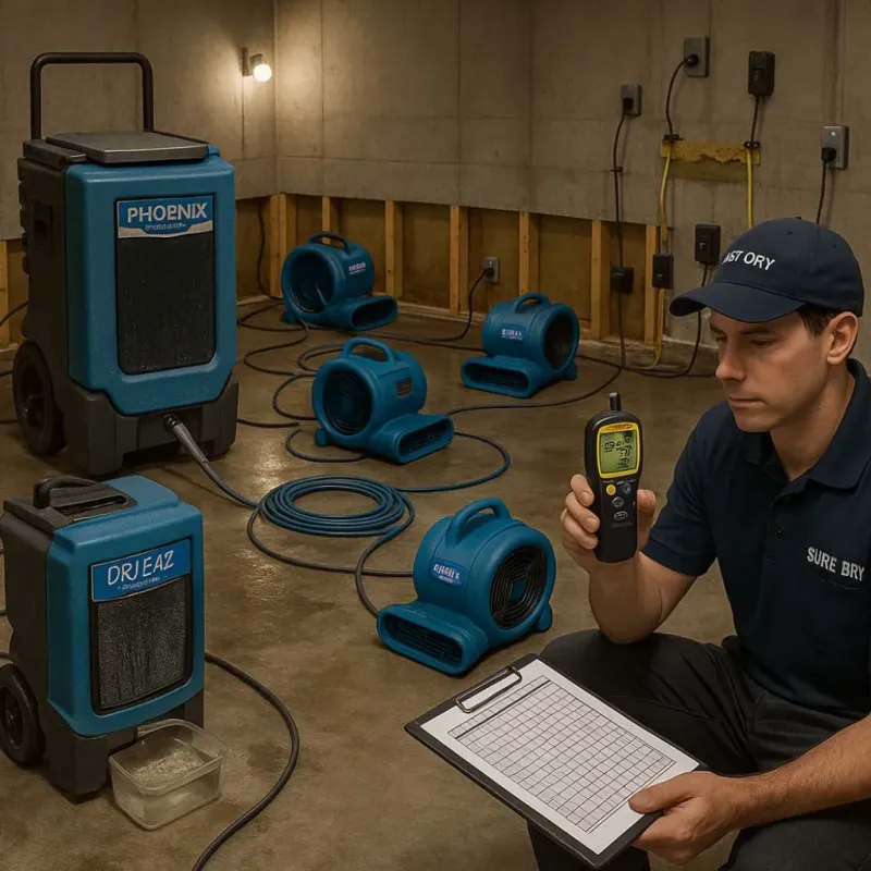 Structural Drying and Dehumidification process in Evendale, OH
